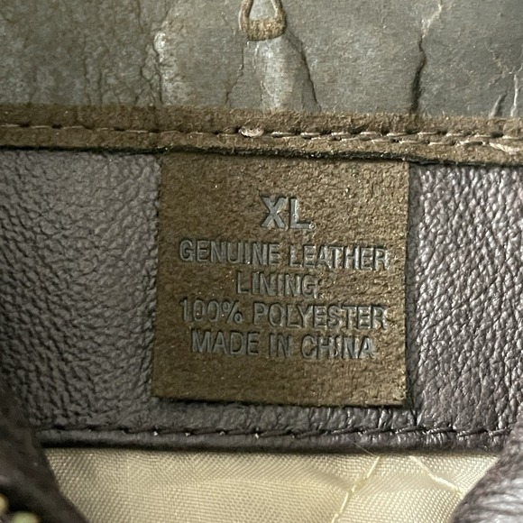 Saddlebred Men's Brown Leather Jacket Vintage XL‎ Quilted Lining Bomber Flight - Picture 2 of 16